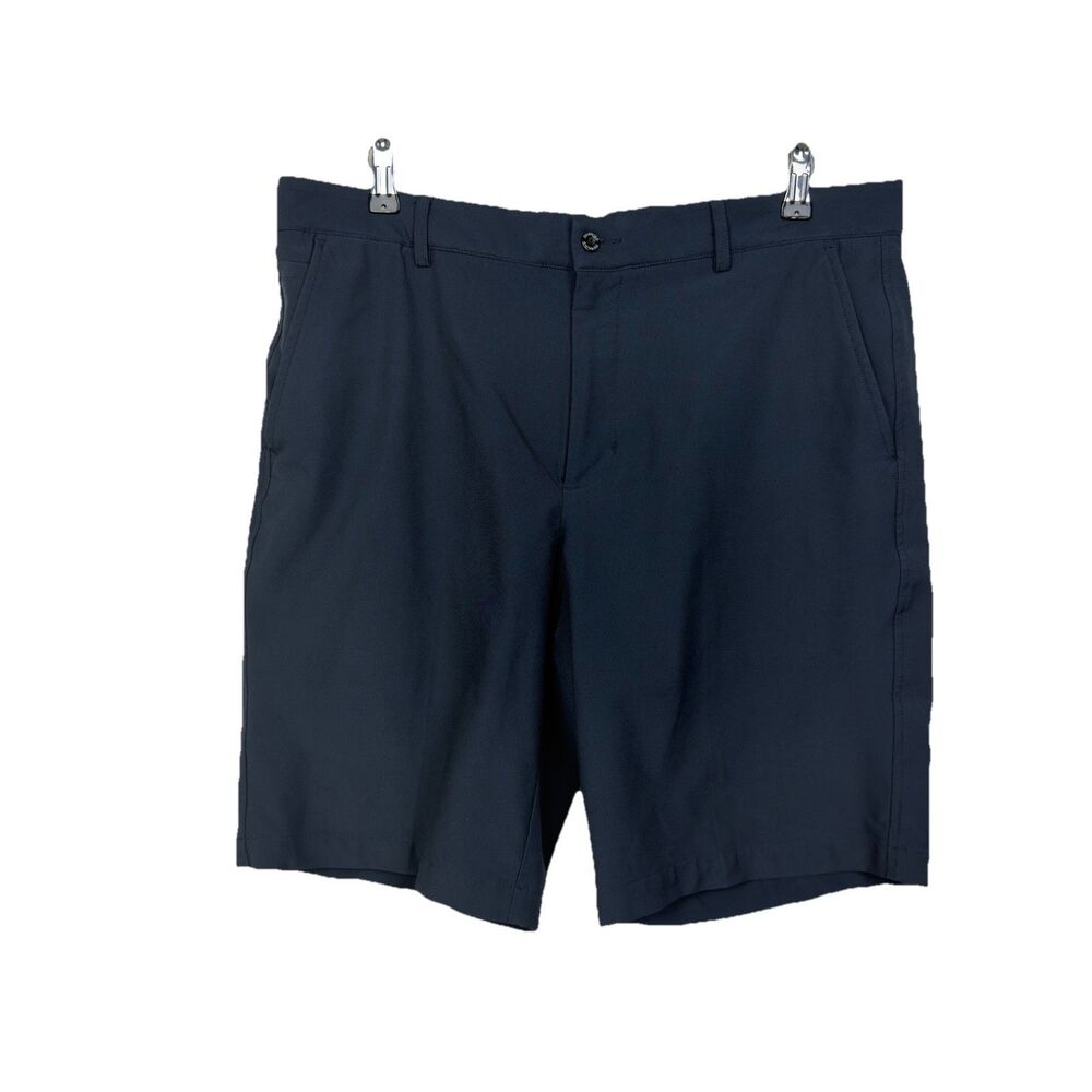 Dunning Golf Shorts Men’s 36 Dark Navy Performance Stretch Chino Pleated Front